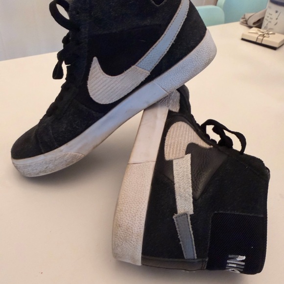 Nike Other - Nike Black High-Top Blazers with White/Gray Swoosh Accent